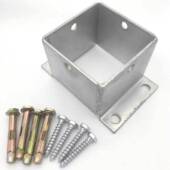 不锈钢防腐木柱子底座立柱脚套方管固定铁镀锌立柱底座套筒脚套w