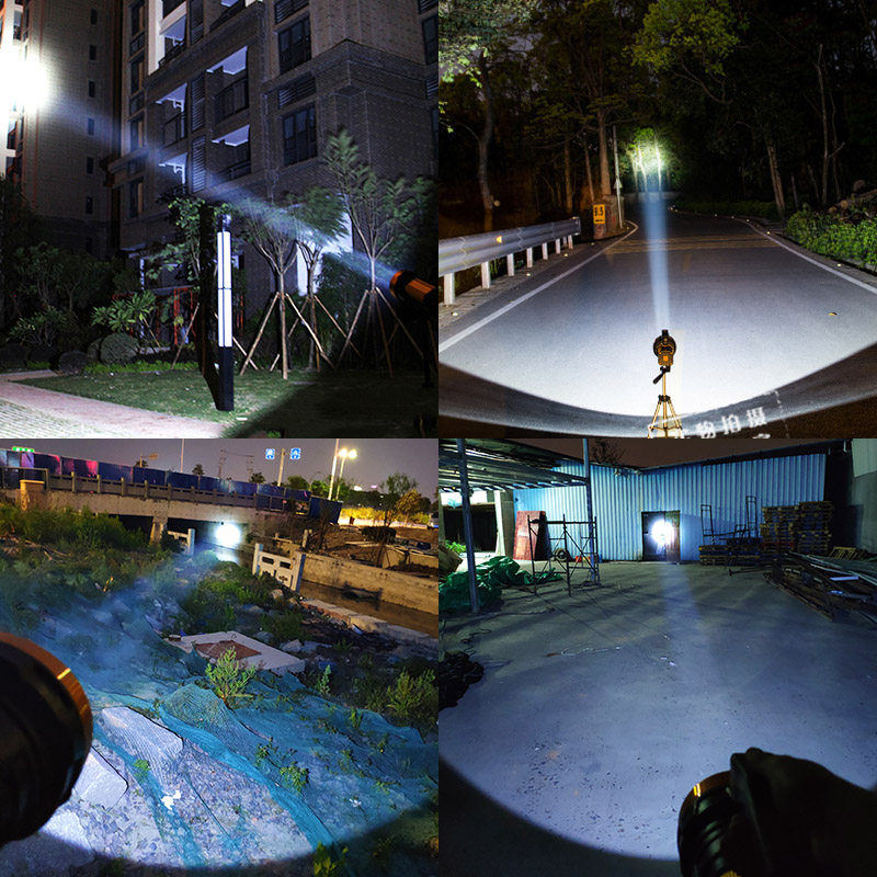 手电筒强c光充电户外超亮远射家用耐用大功率氙气手提式矿灯探照