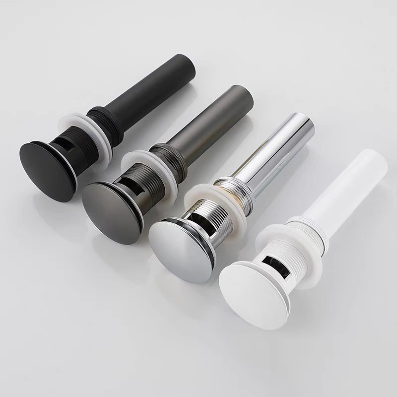 高端铜白色大弹出式排水阳D台浴室脸盆脸盆推式排水