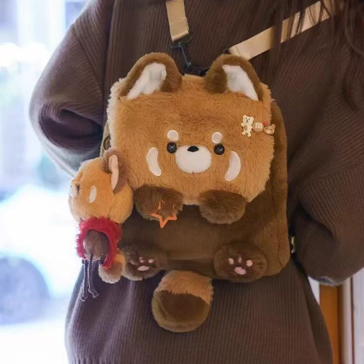 小熊猫背包双肩背包毛绒卡通玩偶可爱日常书包轻便新款生日礼物,箱包皮具/热销女包/男包,通用款女包,淘宝优惠券,粉丝福利购,淘宝优惠卷