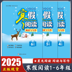 星光阅读寒假阅读一二三四五六年级阅读与写作 小学生语文123456年级假期作业练习册 快乐寒假 快乐生活 精选 写作技巧 易学通用