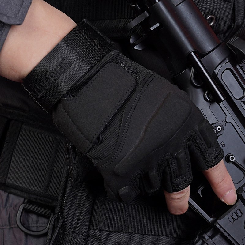 战术手套户外夏季半指露三指摩托车骑行机车训练健身格斗竞技路亚