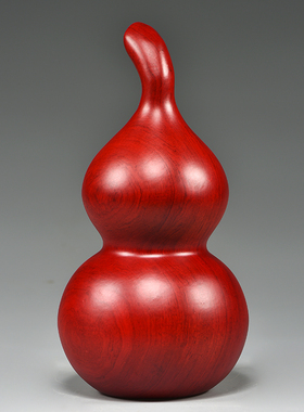 红色木质雕刻葫芦摆件木葫芦家居客厅装饰店铺工艺品新居乔迁送礼