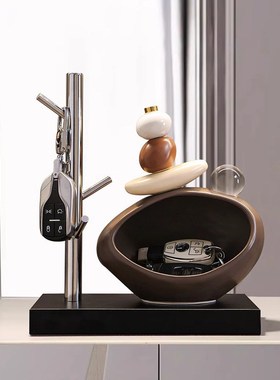 石来运转钥匙收纳玄关摆件入户客厅酒柜电视柜家居装饰品乔迁礼物