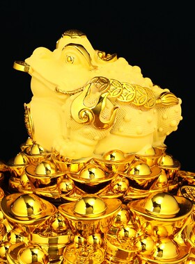 招财金蟾聚宝盆摆件客厅办公室酒柜收银台聚财装饰品店铺开业礼物