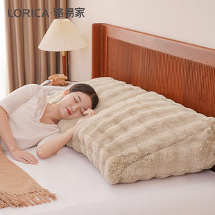 骆易家床头三角靠垫软包冬季 床上大靠背垫冬天抱枕榻榻米毛绒靠枕