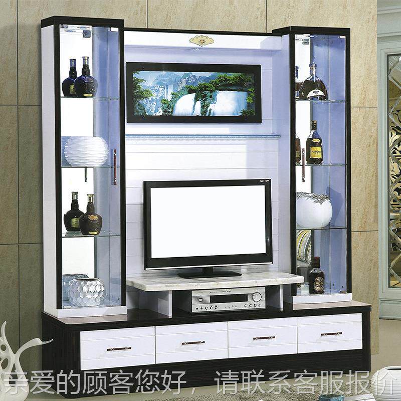 带木跨境酒电酒柜电视视柜一体组合实玻璃门背柜景墙厂家收纳柜电