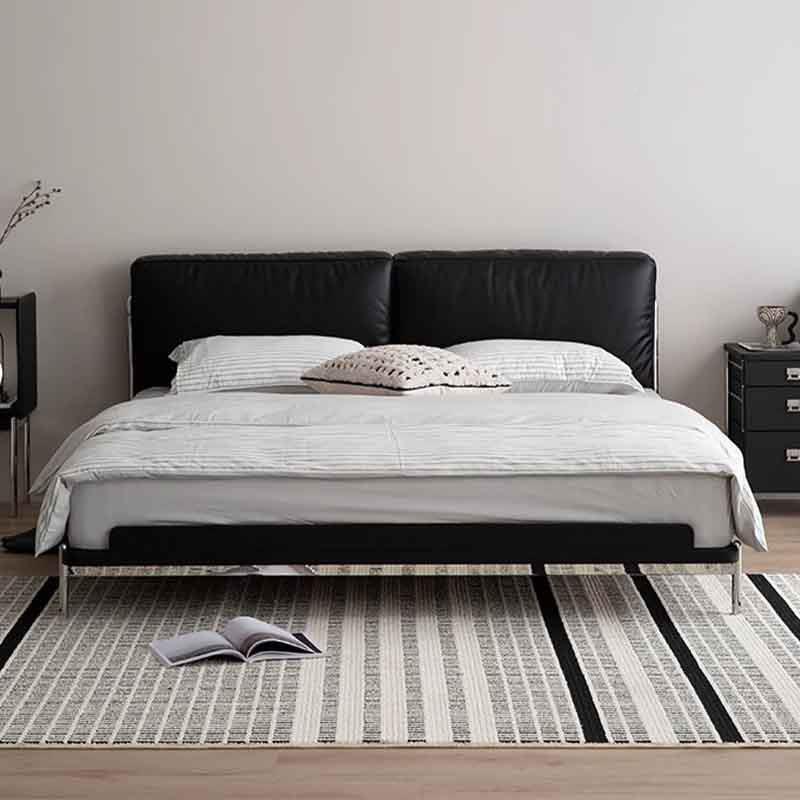 栖 包豪斯双床LC中古实木床主予卧18米头层C066-yz牛皮人软包.榻