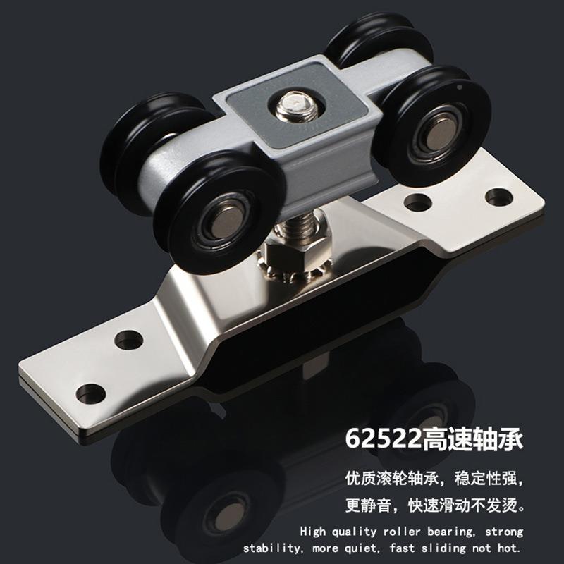 双向动推门吊木门吊轨道滑轮缓冲联动门吊轮轮拉配件推联联动缓冲