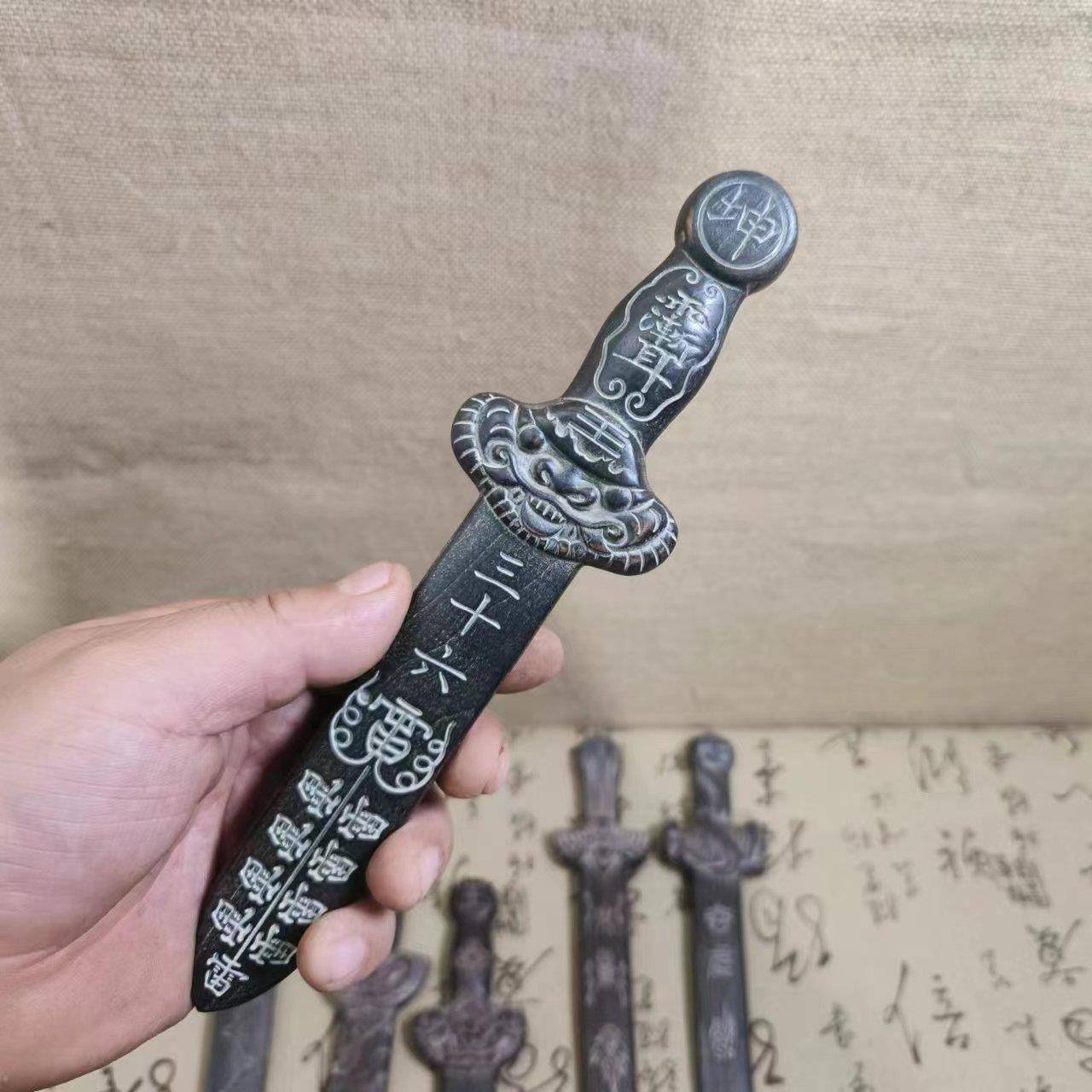 桃剑木剑三84十雷六剑青龙白虎玄武朱雀四象木雕一桃木体剑