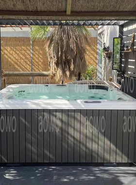 亚克力浴缸户外大池按摩泡池别墅花园泡澡水疗spa6人Jacuzzi浴缸