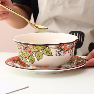 餐具 创意陶瓷吃饭碗高颜值盘子大号汤碗面碗大盆碗盘家用2025新款