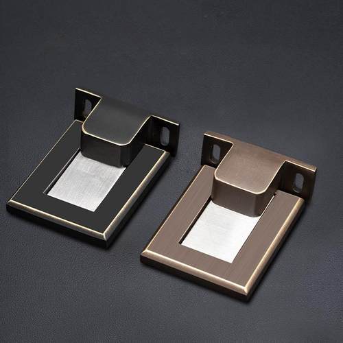 厂家直销 黄铜强磁门吸黑色磁力房门地吸 室内地装防撞器阻门器