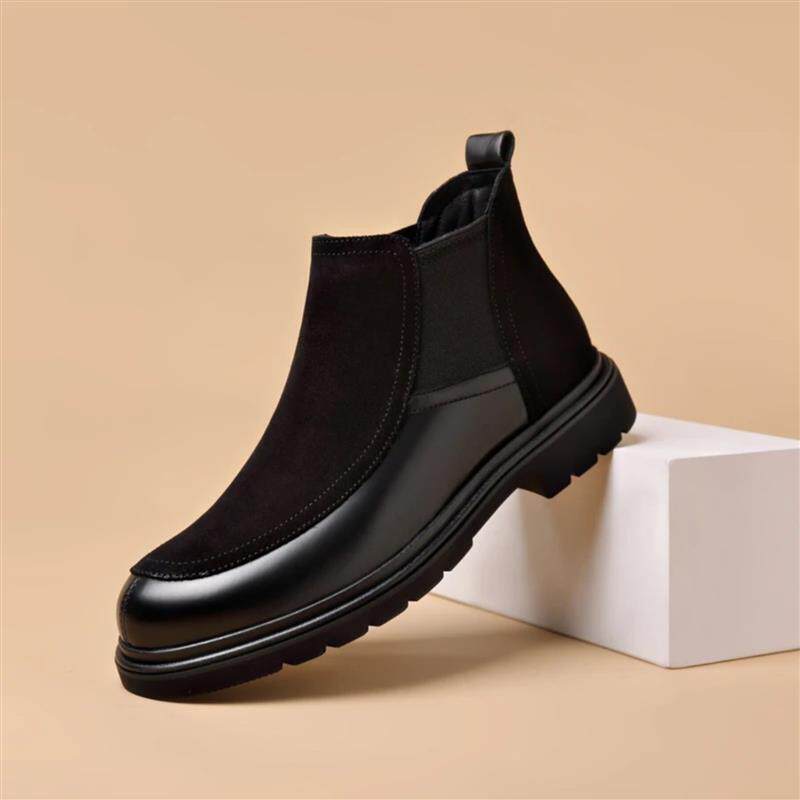 小艳艳鞋店潮流英伦男士马丁靴时尚百搭软底黑色切尔西靴子