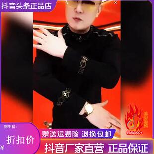 双十一YANSz轻奢男装秋冬男士卫衣加绒保暖御金战马刺绣时尚打底