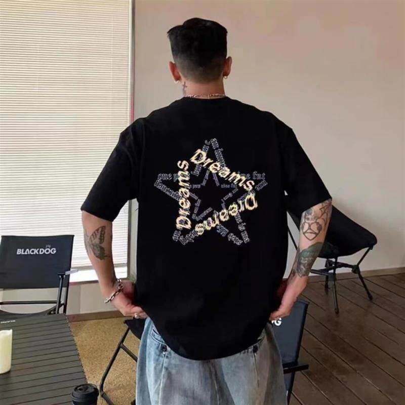 贝才新服饰百货1夏季T恤男士短袖高端轻奢半袖休闲百搭重磅纯棉