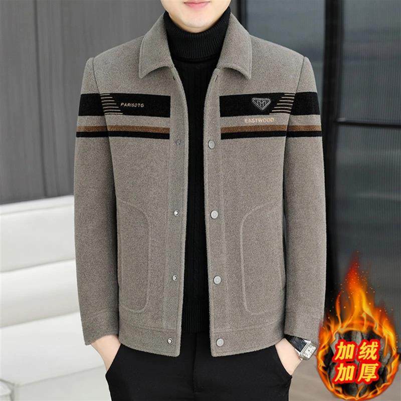 海龙华振炳商贸店男装冬季新款呢子夹克男士时尚百搭毛呢外套大衣