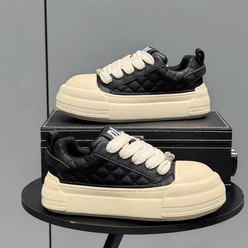 承丰元精品店百搭男鞋轻便增高休闲鞋系带潮流透气高级感厚底板鞋