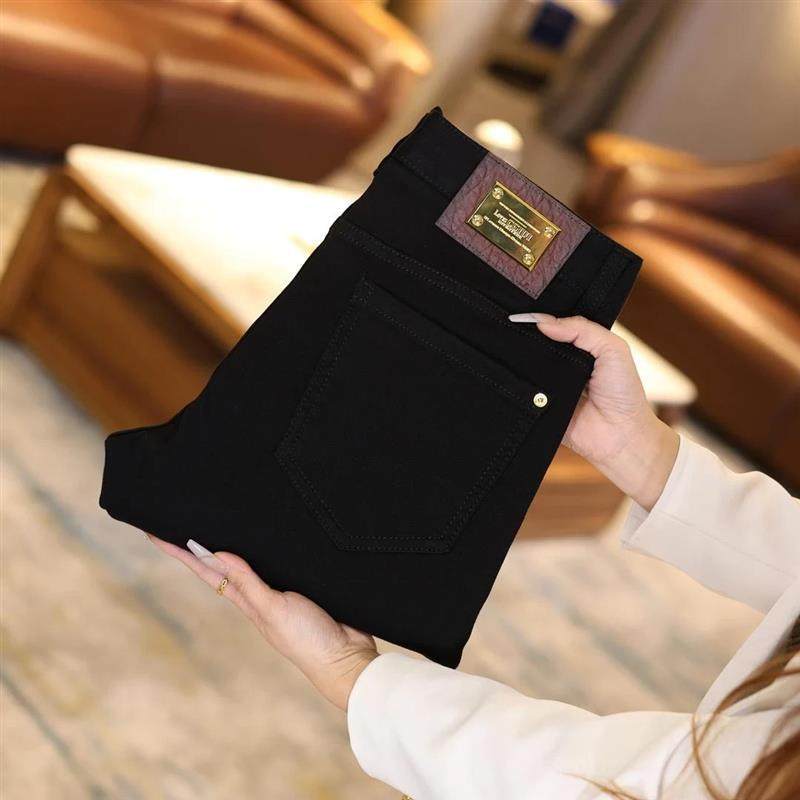 蓝盛轻奢严选安可拉红金标不掉色轻奢男士修身百搭弹力时尚牛仔裤