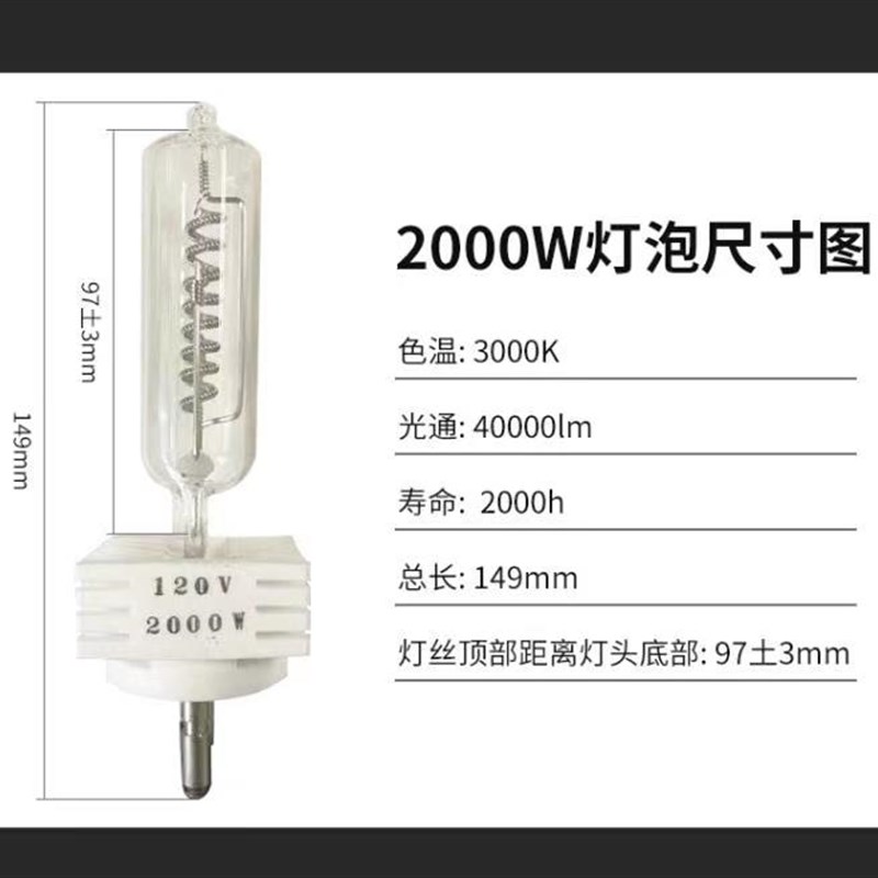 120v 2000w 卤钨灯 钨丝灯110v低电压半导体加热灯泡可定制 EPI