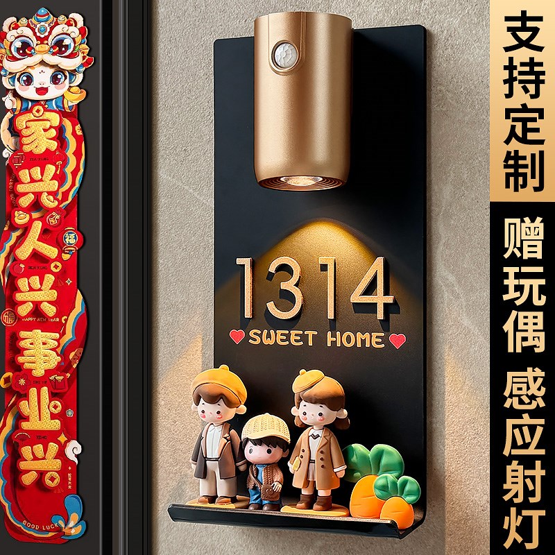 2025年新款门牌号高级感轻奢创意入户门口装饰号码牌家用定制家庭