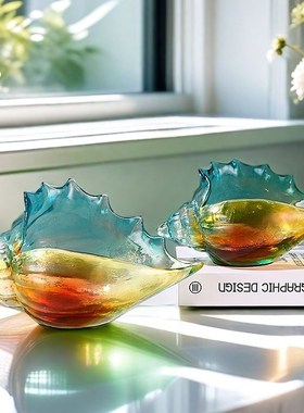 可爱网红ins风创n意入门玄关办公桌装饰艺术海螺工艺品摆件高级小