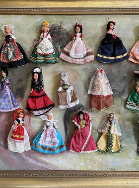 vintage法国淘古董娃娃50s老物件复古法式橡胶少W女摆件怀旧收