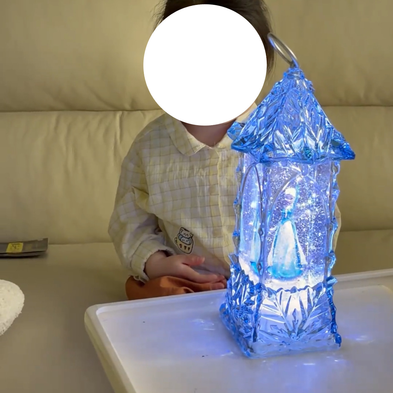 可旋转冰雪公主女王蓝色小夜灯音乐盒水晶球八音盒女孩礼物精致