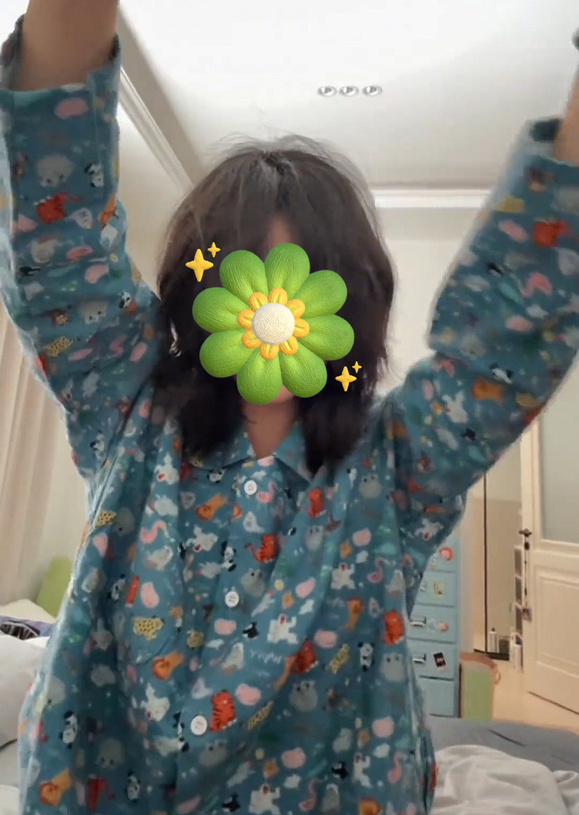 韩版卡通印花少女休闲长袖睡衣女春秋款网红风新款家居服大码套装