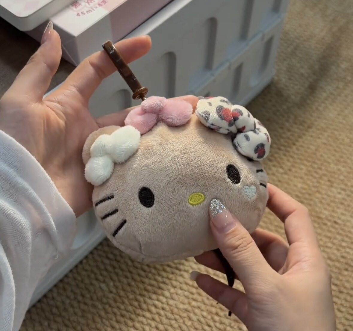 新品可爱豹纹猫咪包包挂件手提环保袋便携大容量折叠购物袋收纳袋