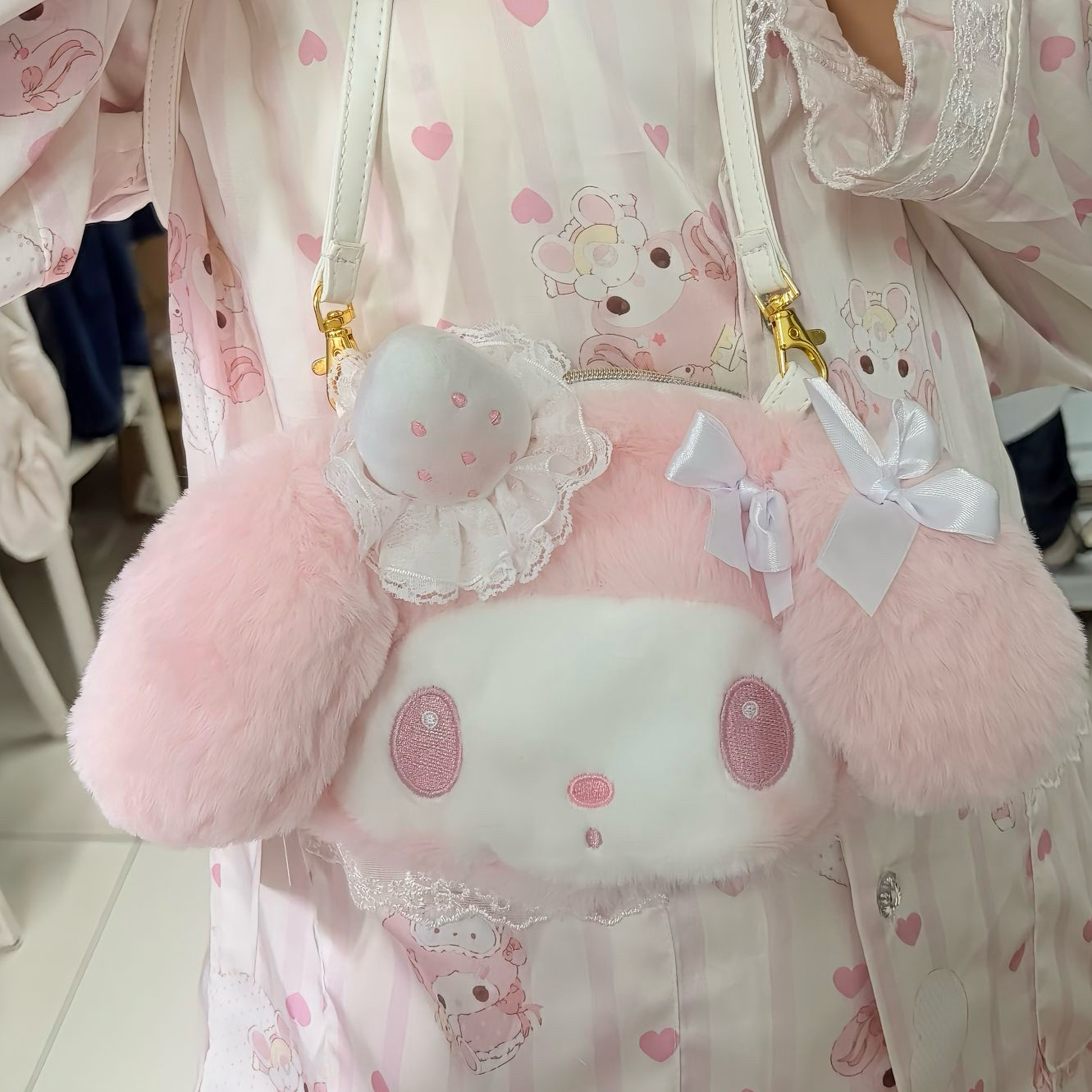 淡雪白草莓小兔子可爱2026少女心甜美大容量玩偶包包零钱包小挂件