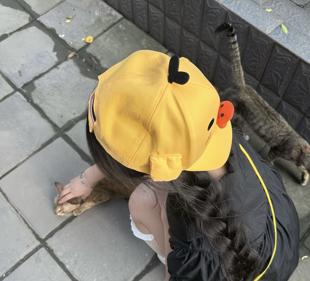 夏季鼻孔小鸡棉质透气棒球帽女可爱黄色小鸡硬顶鸭舌帽显脸小潮