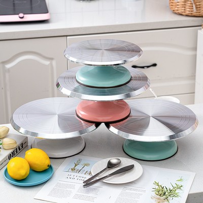 转盘裱花台专用蛋糕烘焙工具铝合金托盘旋转抹面家用商用裱花转台