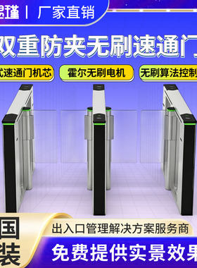 昱瑾人脸识别速通门人行通道摆闸机学校景区检票平移门禁扫码刷卡