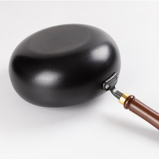 氮化大肚锅铁锅加深小炒锅无涂层炒菜锅平底不粘锅炖锅燃气灶家用