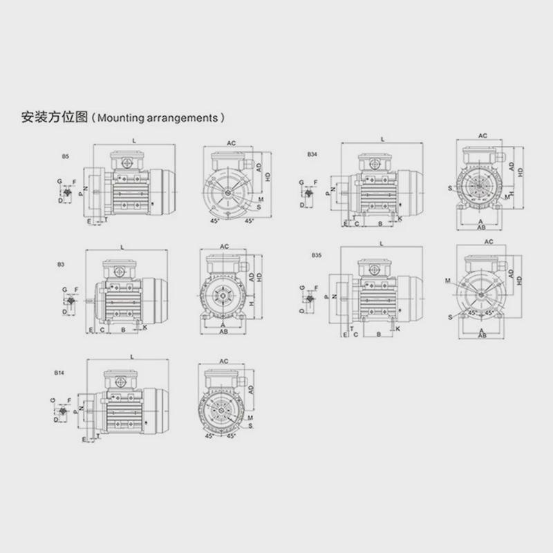2极ys三相壳铝壳电机0.75krw1.1kw1.5千瓦2.2kw3kw4kw铝异步电动