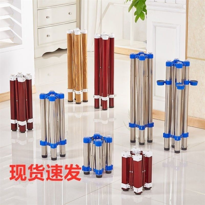 不锈钢桌子d腿支架折叠桌便携桌腿办公金属可调节架子腿伸缩支架