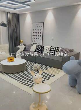 FS新款猫抓发客厅组合小户PDD10121型卧室四人位豆沙腐块租出皮房