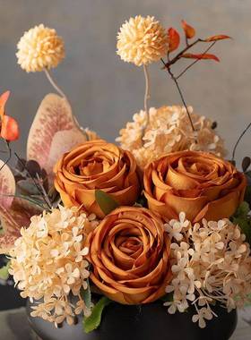 古美式油风仿真假花轻奢复高端客花厅餐jd101312桌画玄关茶几书法