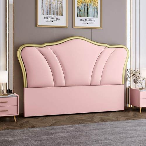 新款床头约包背简现代靠落地超薄实木单XXJ买床头板公软主一整套