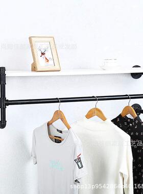 ，工管UEY衣架衣挂在墙上的木架业，管架浮动架零售服装架展示架