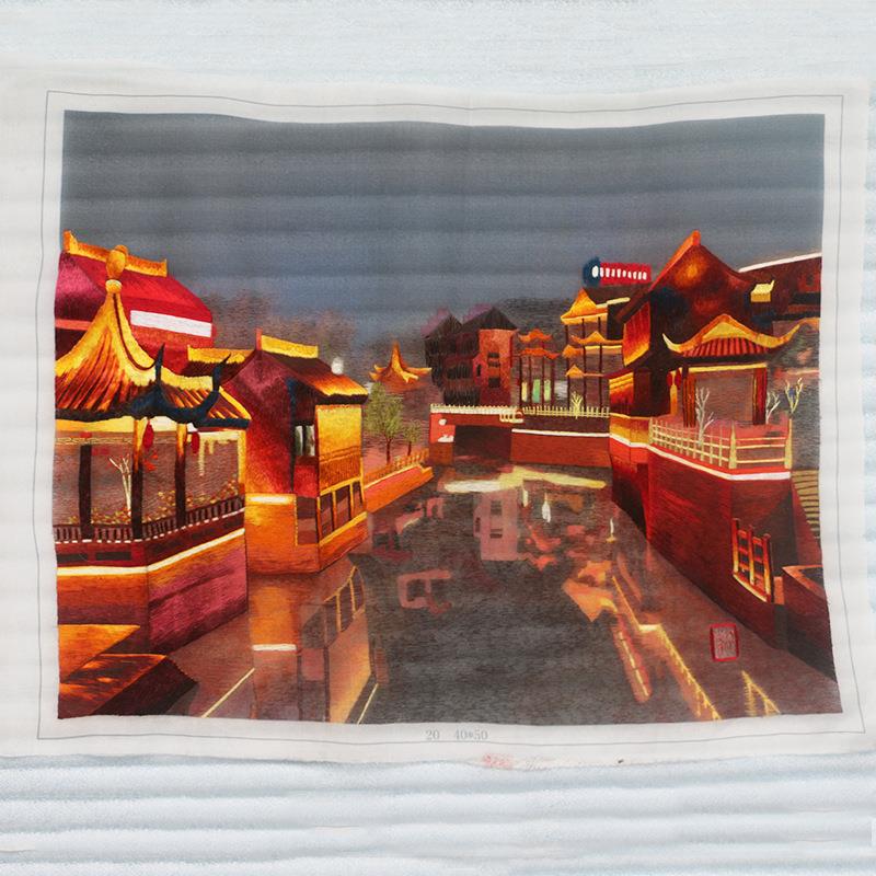 20小幅苏绣单面绣饰画客书厅房特装工色手刺绣工艺品绣片