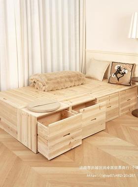 可木榻箱榻米木箱储物BNO拼床长方形坐收纳箱加宽旭专免实安装其