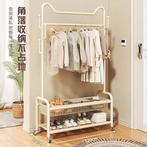 简易衣帽架落地室架内挂衣服衣架可子GYE移动家用房间衣阳台卧室