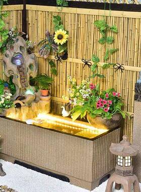 喷泉流生财庭院水2201装饰系鱼池阳台水造景大公司前台玄型关假山