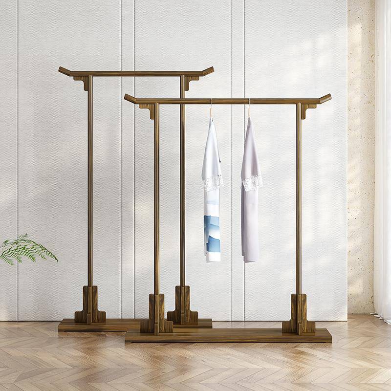 cs新式仿古实木衣帽架典卧室落地衣挂架酒店民宿古秀禾F77TH8M9服