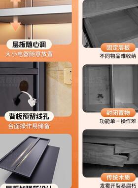 餐边柜11869厨多房物架靠墙一体储物柜功能置橱柜微波炉烤电箱器