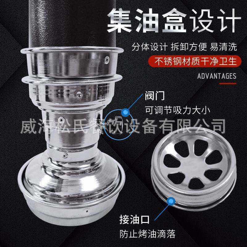 韩上伸式烤QCD肉缩排烟管不锈烧烤吸烟罩排钢烟可拉伸排风管通风