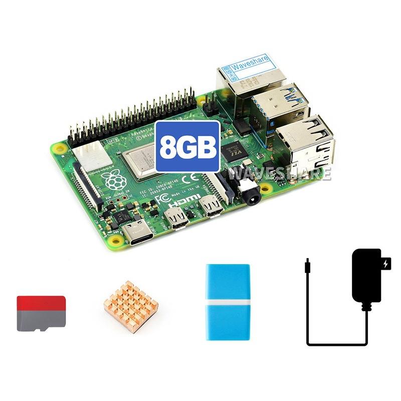 微雪树派4代B入门莓套餐含Pi4B-2/4/8SULGB16GSD散卡热片电源等