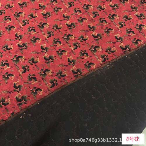 姆EJX米提花绢纺香磅古云纱面复料中国风重绢纺提花莨绸丝绸布料